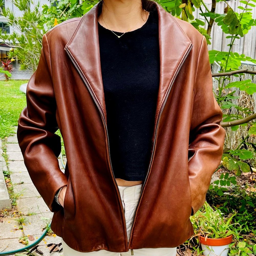 Tiboa Genuine Leather Jacket Size extra large